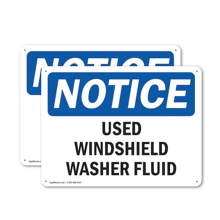 Signmission Used Windshield Washer Fluid, 24 in W x Rectangle, Aluminum OS-2PACK-NS-A-1824-L-18839